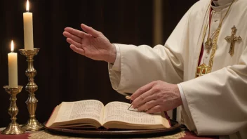 Et bilde som illustrerer liturgiske praksiser i en kirke.