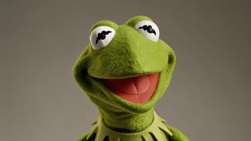 Kermit, en Muppet-figur, med et vennlig og tilgjengelig uttrykk.