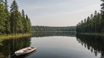 Et fredelig innsjølandskap i Sverige