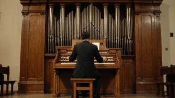 En organist som spiller orgel i en kirke