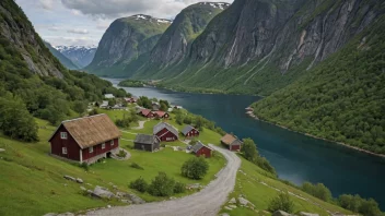 Et naturskjønt landskap av Folldals i Norge, som viser dets unike kulturelle arv og åndeløse natursceneri.