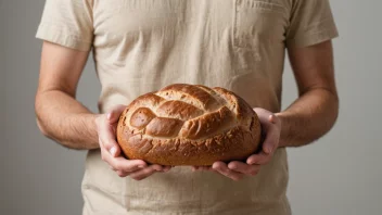 En person som holder et glutenfritt brød, som representerer en person med cøliaki