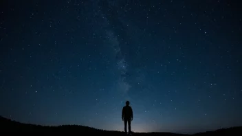 En vakker stjernefylt himmel med en person som beundrer utsikten.