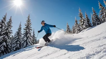 En person som nyter en skimessig aktivitet i et vakkert vinterlandskap.