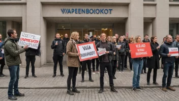 En gruppe mennesker som protesterer mot våpenindustrien ved å boikotte våpen og relaterte produkter.