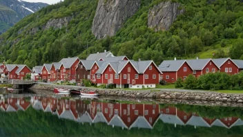 Et bilde av en Voieby, som viser dens tradisjonelle norske hus og unike arkitektur.