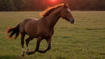 En hest som løper i en åker, symboliserer energien og varmen av å være varmblodig.