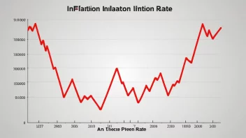 En graf som viser inflasjonsraten over tid, med en rød linje som indikerer den justerte verdien.