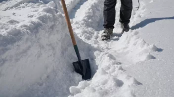 En person som rydder snø for å gjøre det lettere å komme seg fram.