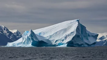 Et stort isfjell med snødekte topper midt i havet