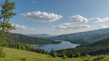 Et pittoreskt bilde av Sistranda, som viser dens naturskjønnhet og nærhet til vann og skog.