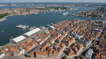 Århus by i Danmark med historiske bygninger og havn