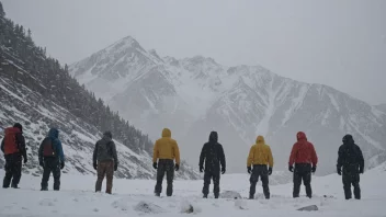 Et dramatisk bilde av mennesker som er fanget i en snøstorm, og som illustrerer begrepet innsnødde.