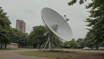 En jordstasjon med en stor satellittantenne