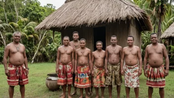 En gruppe kanaker fra Melanesia, som viser frem sin rike kulturelle arv.