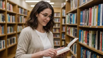 En person låner en bok fra et bibliotek.