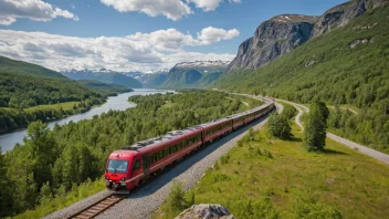 Et tog på Sørlandsbanen i Norge