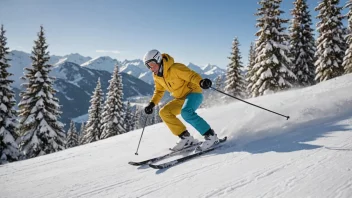 En person som nyter å svive nedover et fjell på ski.