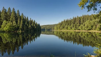 Et fredelig landskap som fremkaller en følelse av stillhet og ro.