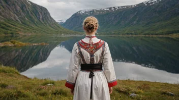 En tradisjonell kvensk drakt eller et kvensk kultursymbol, som representerer kvensk kultur og historie i Norge.