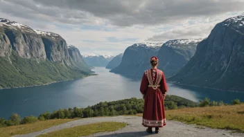 En person fra Sunnmøre i tradisjonelle klær.