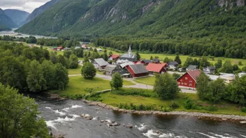 Et naturskjønt landskap av Gjerdrum kommune i Viken fylke, Norge.