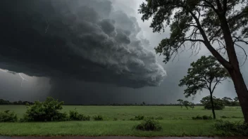 En kraftig storm med sterke vindkast og kraftig regn