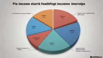 En kakediagram som viser ulike inntektsandeler for forskjellige grupper.