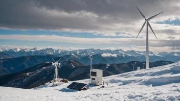 En værvarslingsstasjon på toppen av et fjell, utstyrt med teknologi for å overvåke og rapportere værdata.