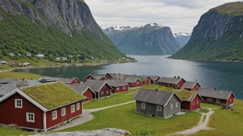 Et malerisk landskap av Selbustrands i Norge, som viser dets unike kulturelle og historiske trekk.