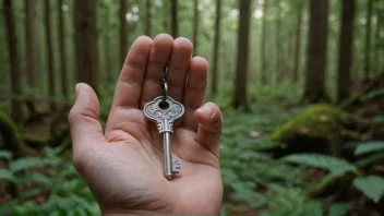 En person som holder en nøkkel, symboliserer retten til å utnytte ressurser.