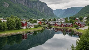 En idyllisk utsikt over en norsk by eller landsby som kunne være noenones barndomssted.