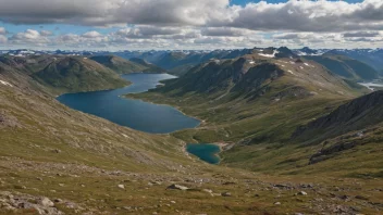 Et vakkert landskap av Finse fjellområdet i Norge.