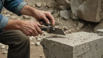 En person som bruker et verktøy til å klive en stein eller et metallgjenstand.