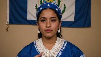 En person fra El Salvador, som stolt representerer sin kultur og nasjonalitet