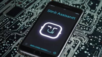 Siri virtuell assistent-logo på en smarttelefon-skjerm