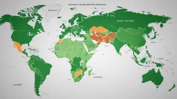 Et verdenskart som viser land med lave levekostnader