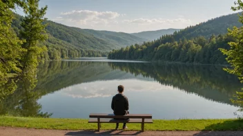 En person som sitter i et fredelig miljø, og reflekterer over sine handlinger.