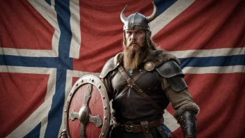 En sterk og modig vikingkriger med sverd og skjold, som representerer navnet Sigurd.