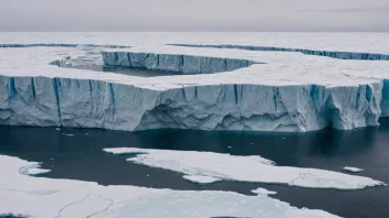 En isfront som flyter på havet i Arktis eller Antarktika.