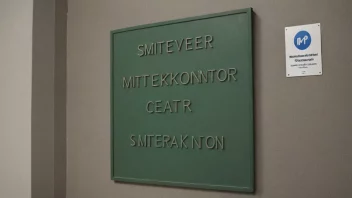 Et offentlig helsekontor eller et sykdomskontrollsentrum med en skilt som leser 'Smittevernkontor' på norsk.