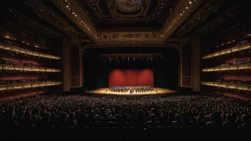 En konsertsal med en stor scene og et stort publikum