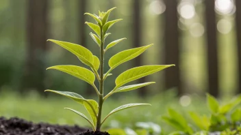 En plante med nye skudd som vokser, symboliserer ny vekst og liv.