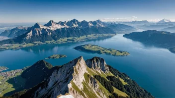 Pilatus i Sveits, en populær turistdestinasjon kjent for sin naturskjønnhet og turmuligheter.