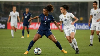 En fotballspiller i en defensiv posisjon, med motstanderens spillere i bakgrunnen.