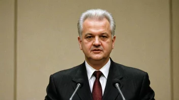 Slobodan Milosevic, en serbisk politiker med et alvorlig uttrykk.