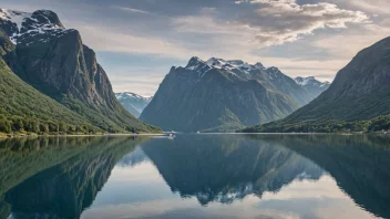 En åndeløs utsikt over Fjordanes naturskjønnhet, som viser dype fjorder og maleriske landskap.