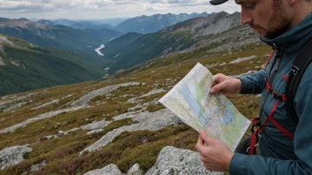 En person som vandrer i fjellet og følger fjellvettreglene.