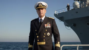 Et portrett av en marineadmiral i full uniform.