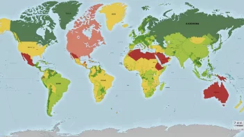 Et verdenskart som viser de forskjellige inntektsnivåene i landene